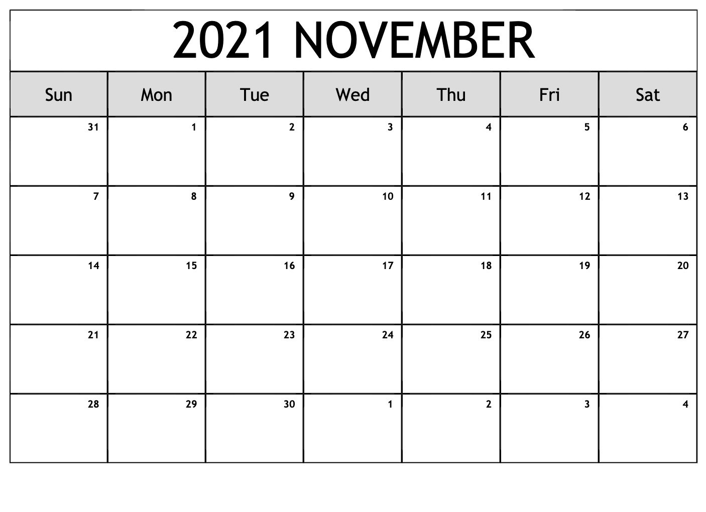 November 2021 Calendar | Printable Calendars 2021