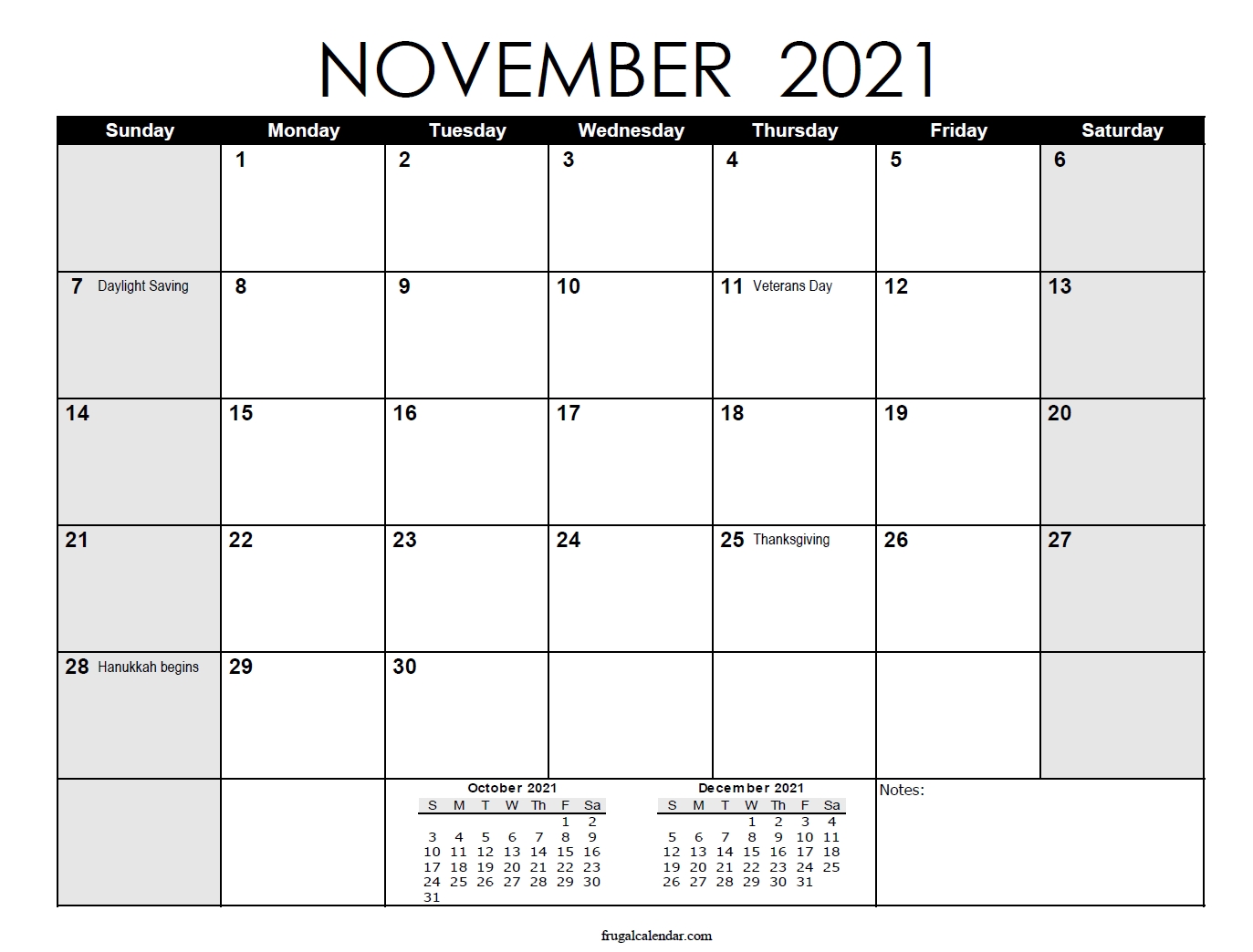 November Calendar 2021 | 2021 Calendars Printable