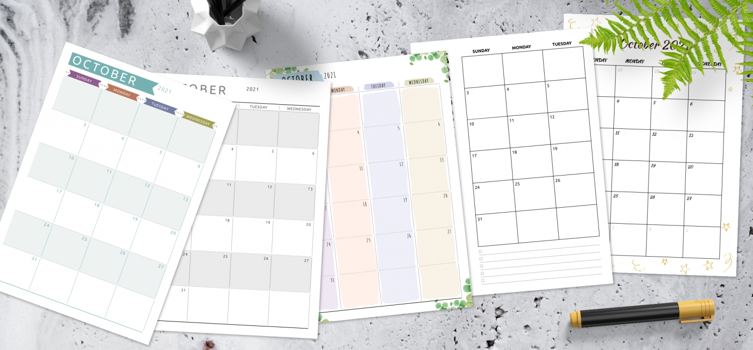 October 2021 Calendar Templates - Download Pdf