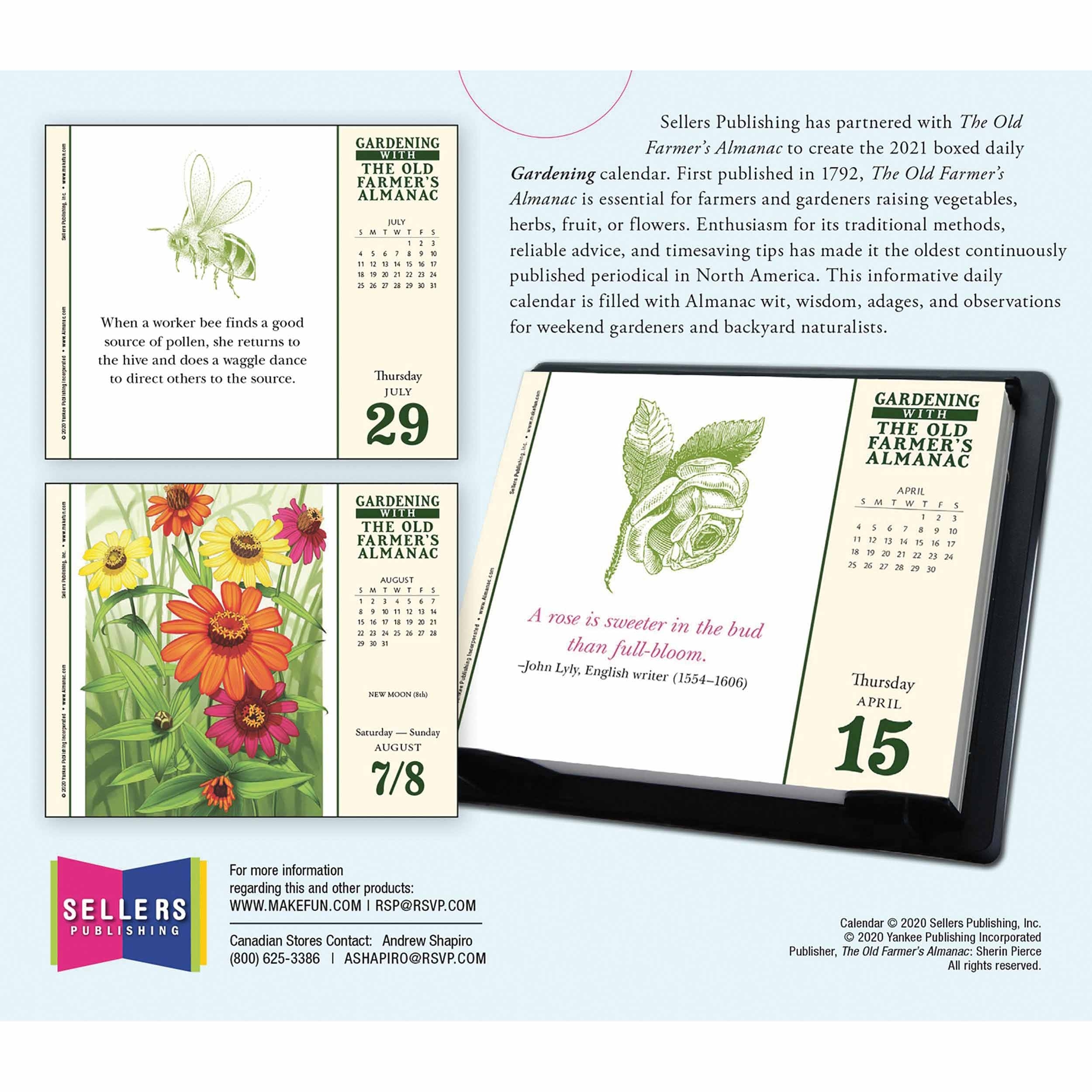 Old Farmers Almanac, Gardening Desk Calendar 2021 At