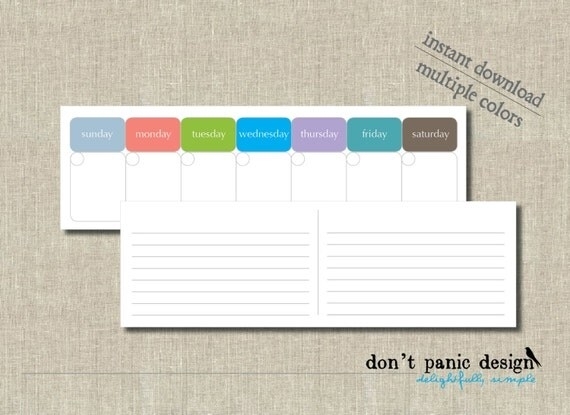 Ombre Diy Printable Weekly Calendar / Sunday