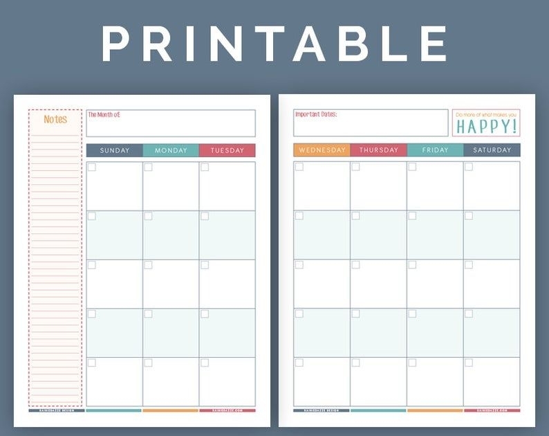 Pin On Monthly Planner Printables
