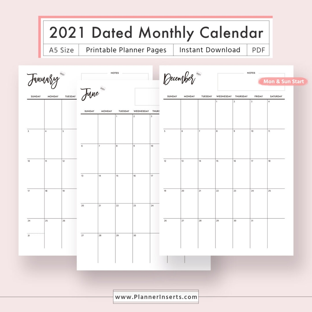 Planner Templates - A5 Size - Plannerinserts