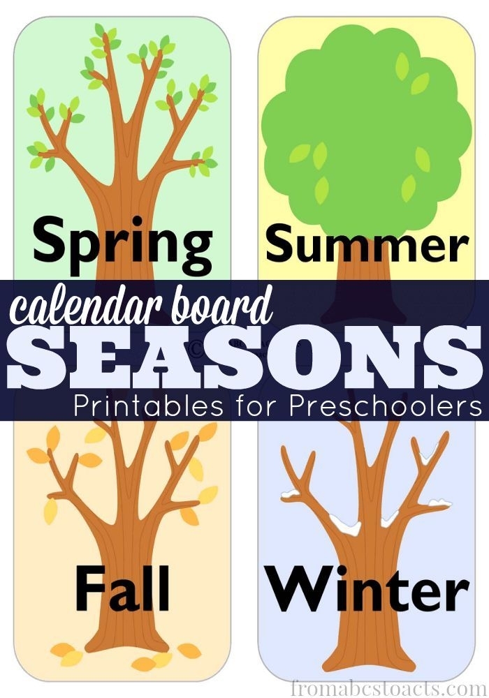 Preschool Calendar Board Season Printables | Preschool