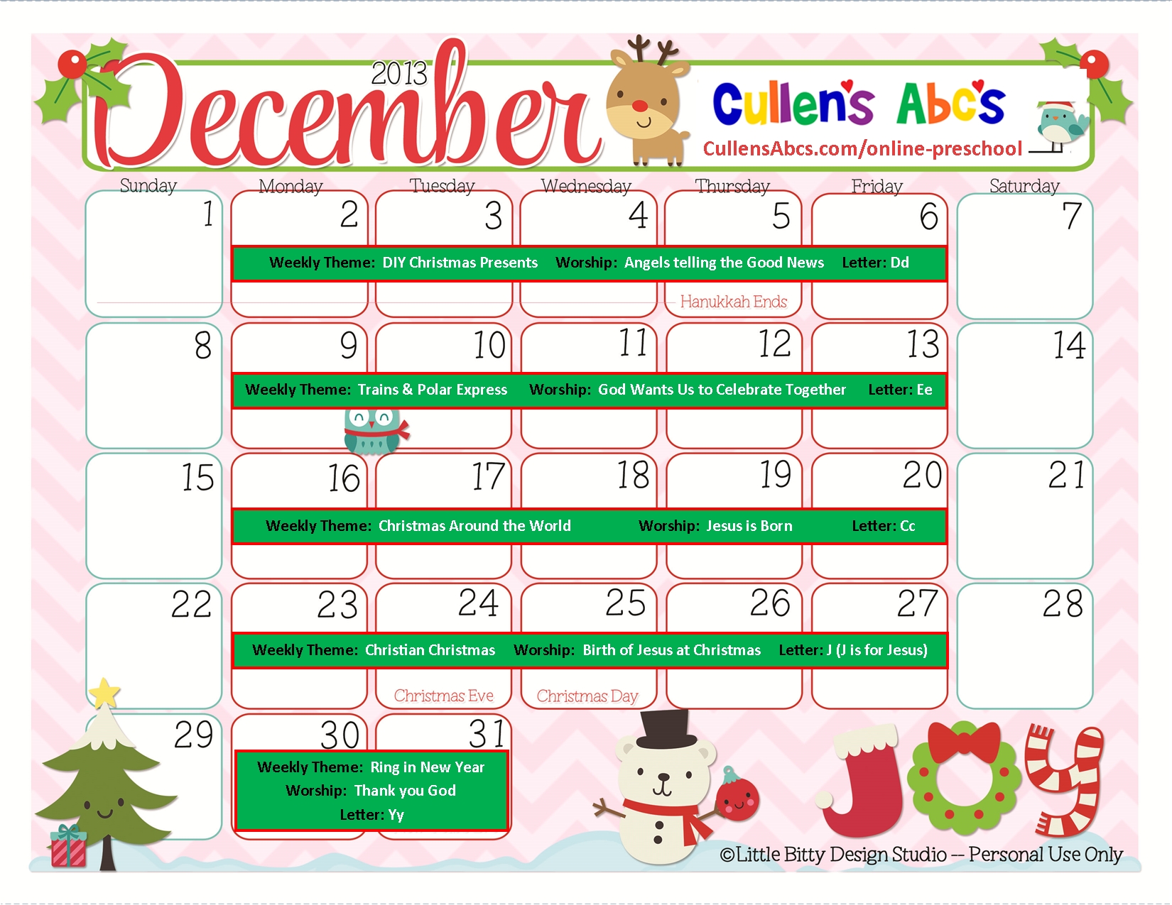 Preschool Calendars | Free Children&#039;S Videos &amp; Activities
