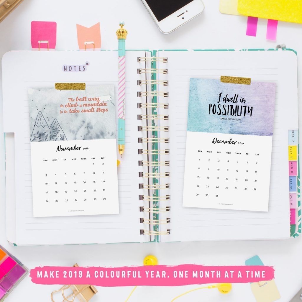 Printable 2020 Inspirational Quotes Calendar (+ Free Bonus