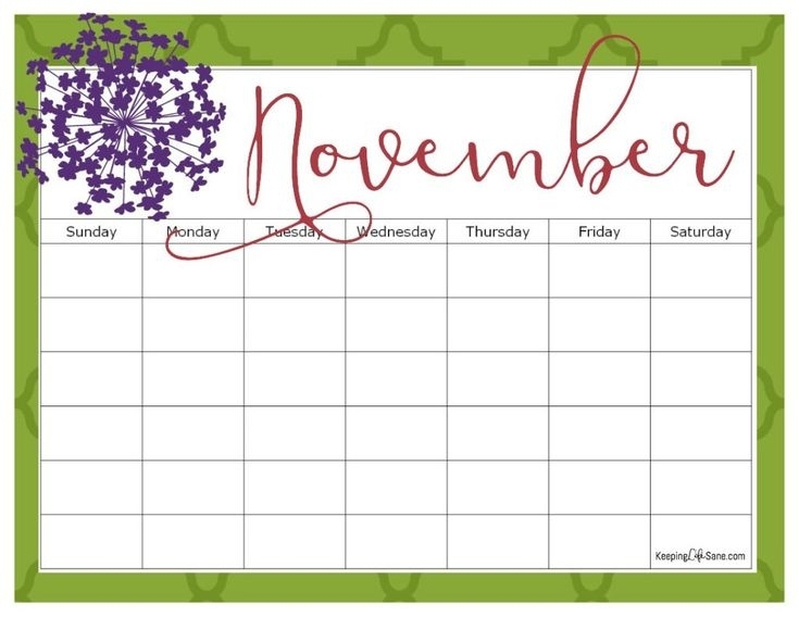 Printable Blank Calendar For Free | Printable Blank