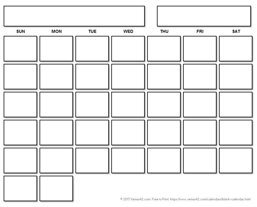 Printable Blank Calendar