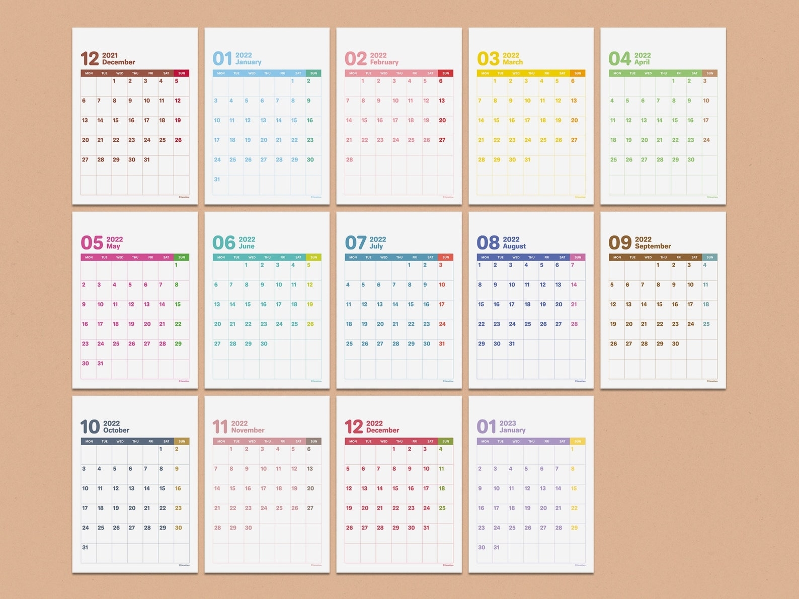 Printable Calendar 2021-2023 Wall Calendar Monthly Planner