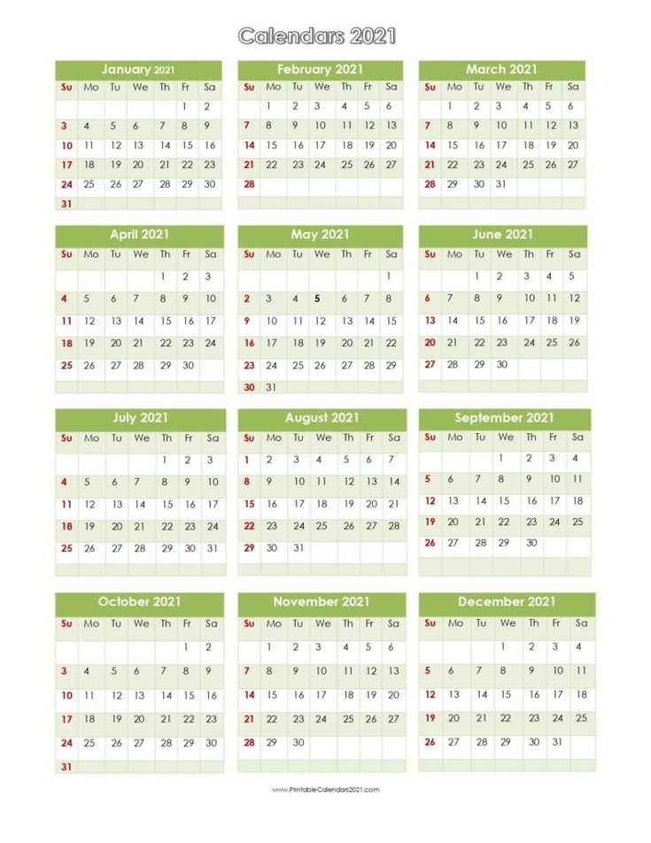 Printable Calendar 2021 Single Page In 2020 | Printable