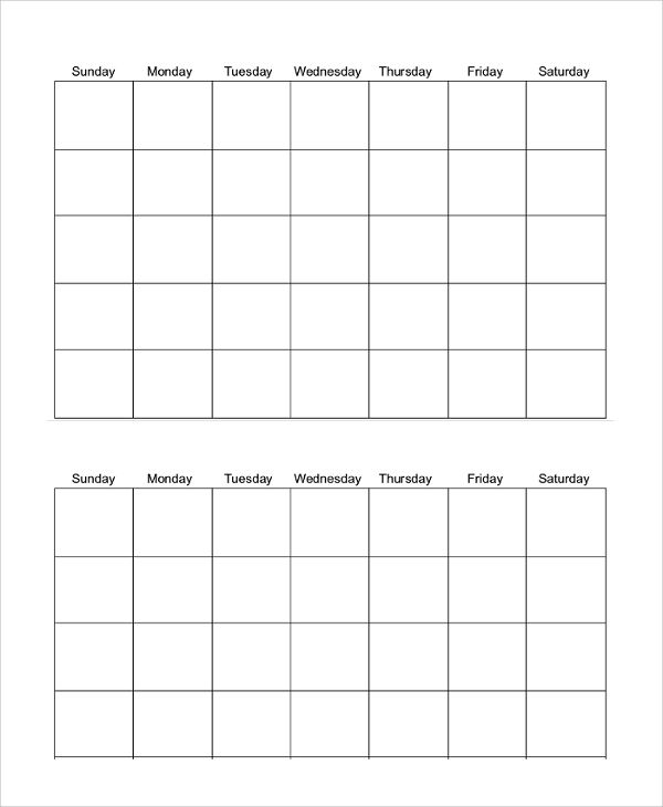 Free Printable Undated Calendars | Month Calendar Printable