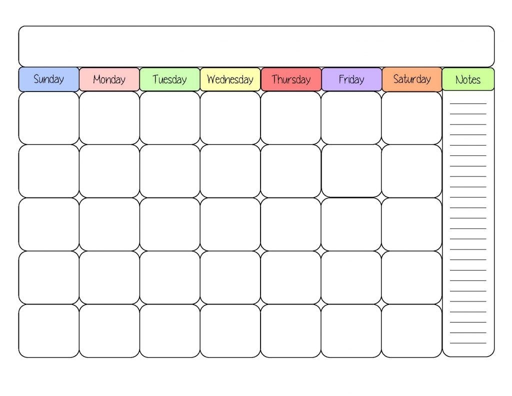 Printable Calendar Template Example Large Free Printable