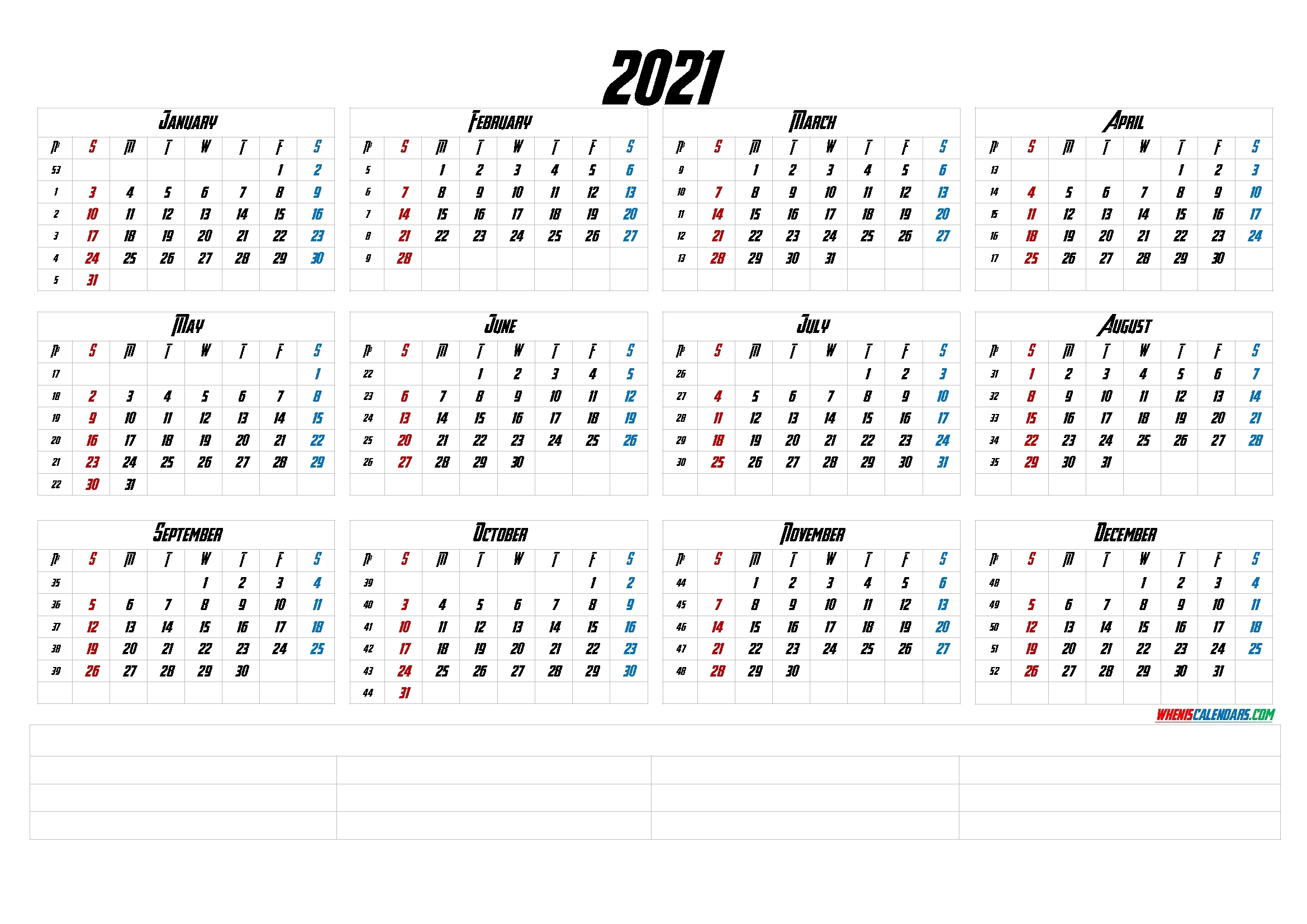 Printable Calendar Templates 2021 - Calendarex