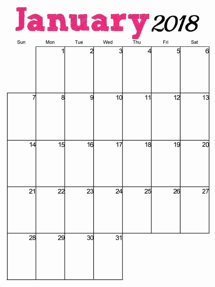 Printable Calendar Vertical 2018 | Vertical Calendar