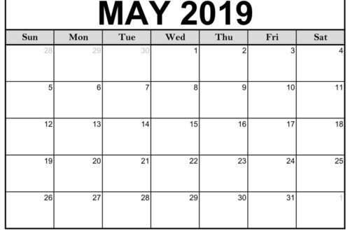 Printable May 2019 Calendar Templates - 123Calendars
