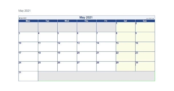 Printable May 2021 Calendar Word - 2021 Calendar