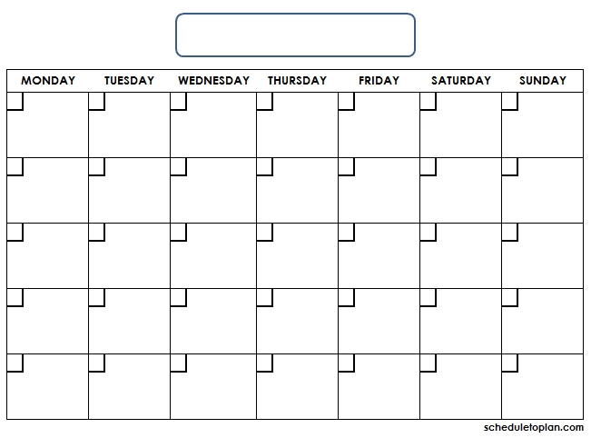 Printable Monthly Blank Calendar Template | Calendar