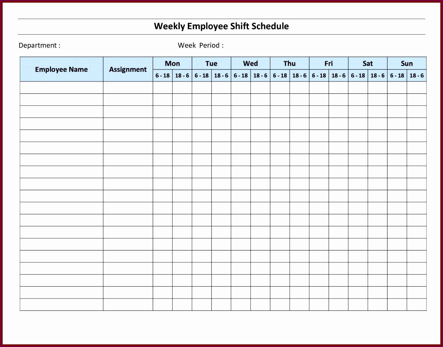 Printable Monthly Work Schedule Templates Free Printable Templates