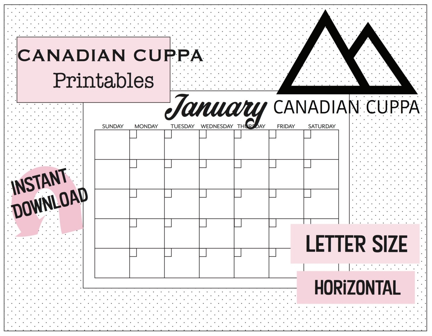 Printable Pdf Blank Calendar 12 Months Sunday To Saturday