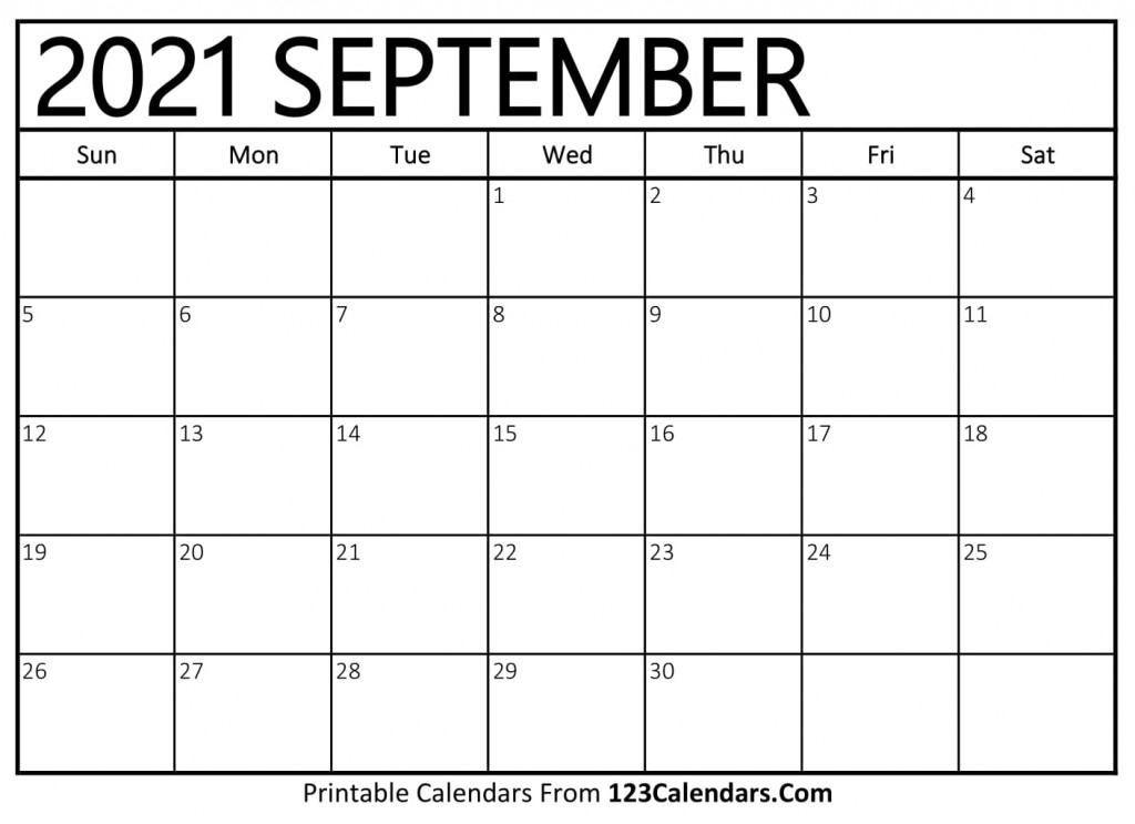 Printable September 2021 Calendar Templates 123Calendars