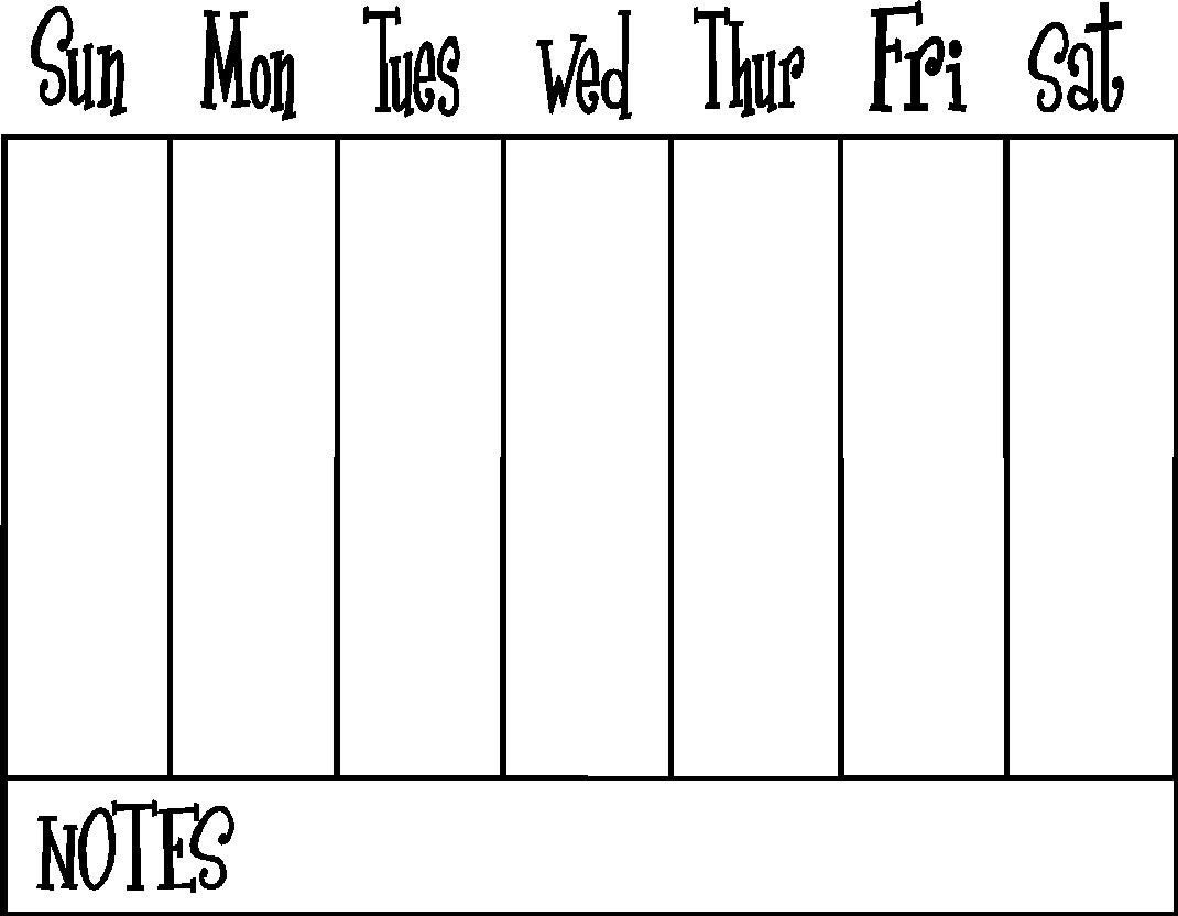 Sunday Through Saturday Calendar Month Calendar Printable