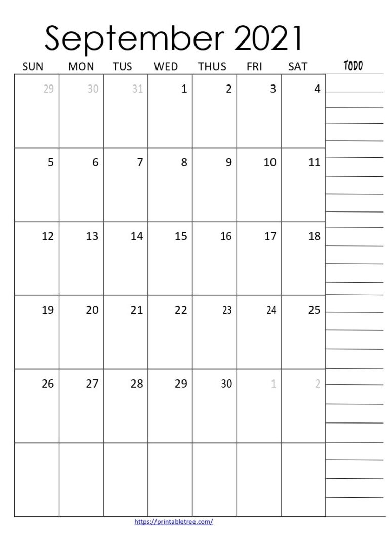 September 2021 Calendar Printable Pdf Templates For Free