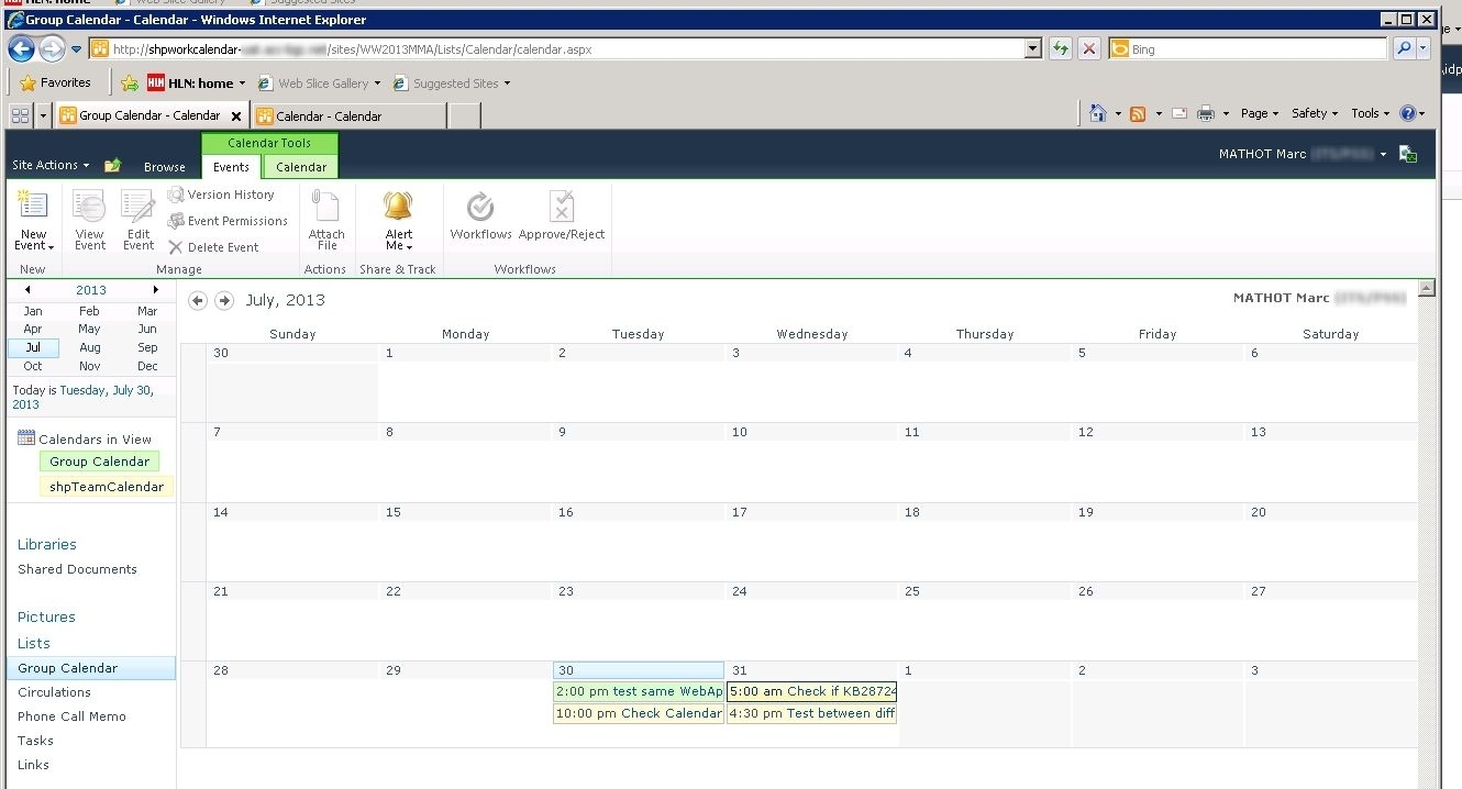Sharepoint 2013 Calendar Overlay Issues
