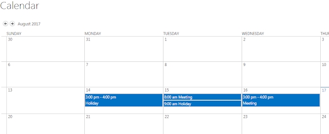 Sharepoint Calendar Colour Coded Entries (Using Calendar