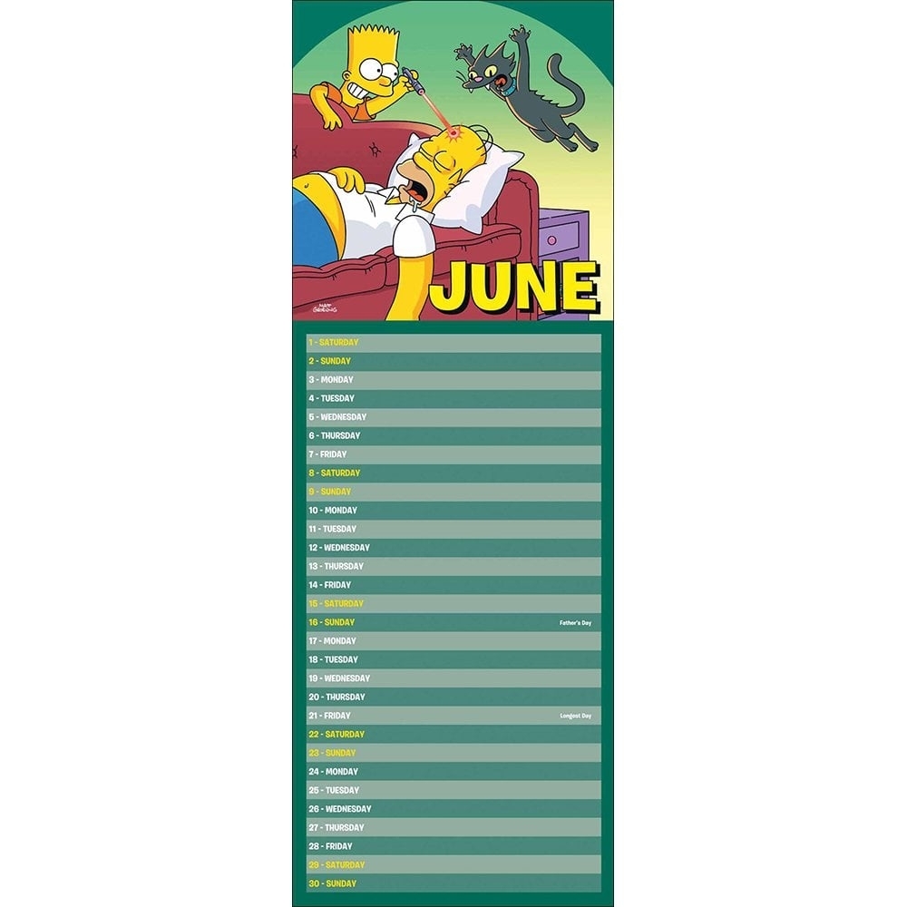 Simpsons Slim Calendar 2019 102409