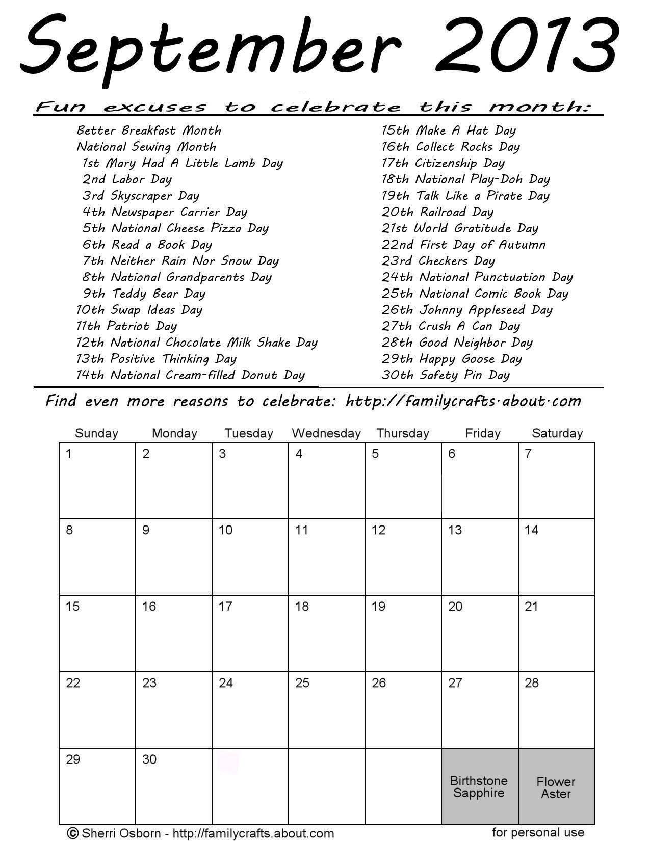 Special Days In The Calendar | Personal Calendar