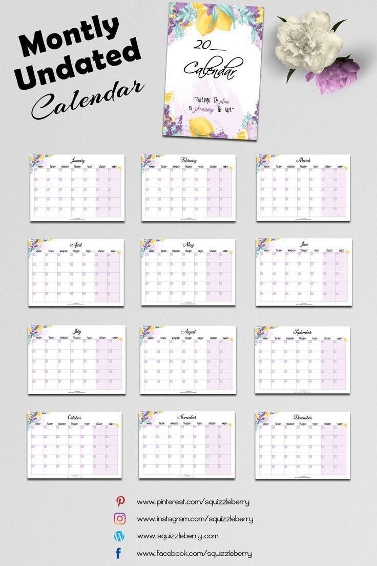 The Monthly Undated Calendar Is Here! | Organization