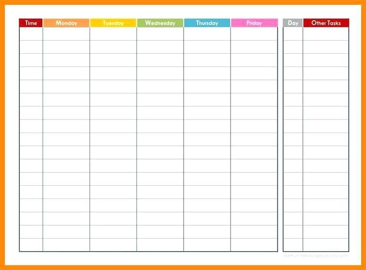 Time Table Template - Word, Excel, Pdf Free | Daily