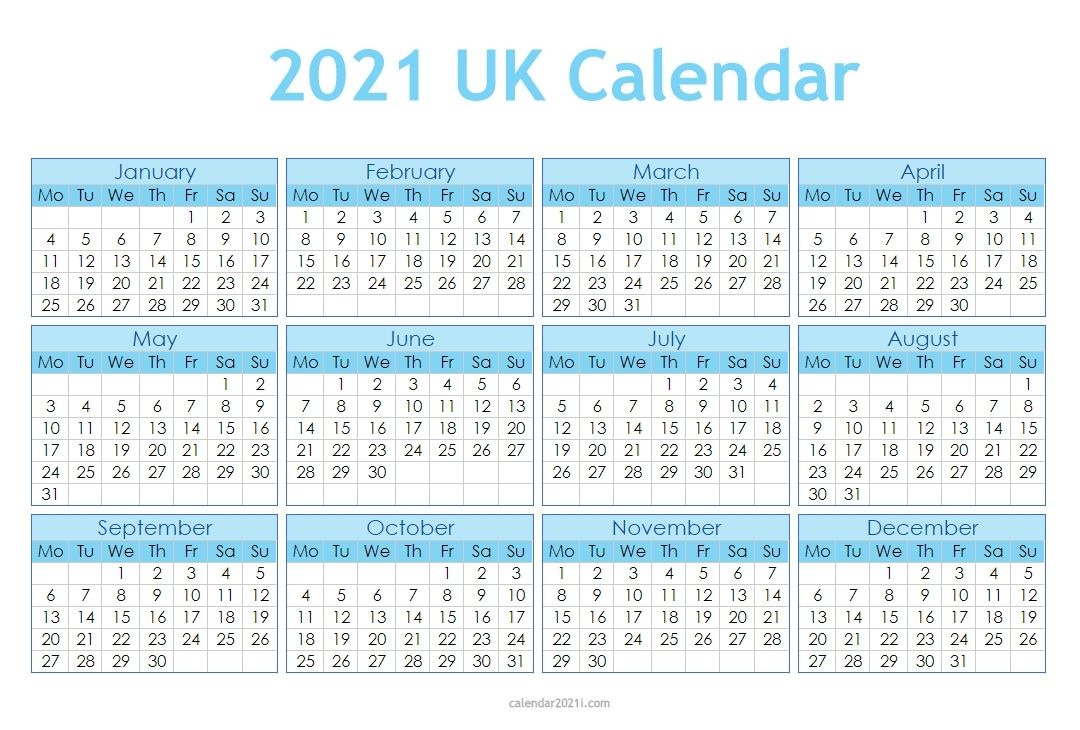 Uk 2021 Calendar Printable, Holidays, Word, Excel, Pdf