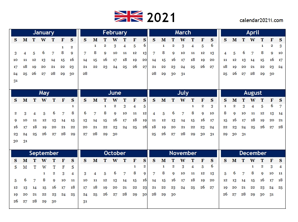 Uk 2021 Calendar Printable, Holidays, Word, Excel, Pdf