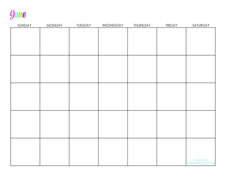 Undated Custom Editable Free Printable Calendars