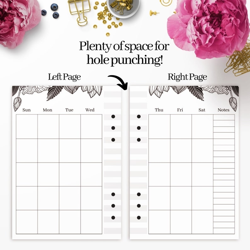 Undated Monthly Calendar Printable Template Blank Monthly
