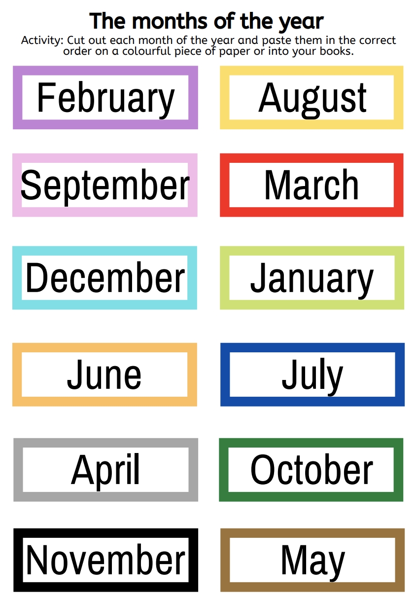 Unjumble The Months Of The Year Free Printable Activity