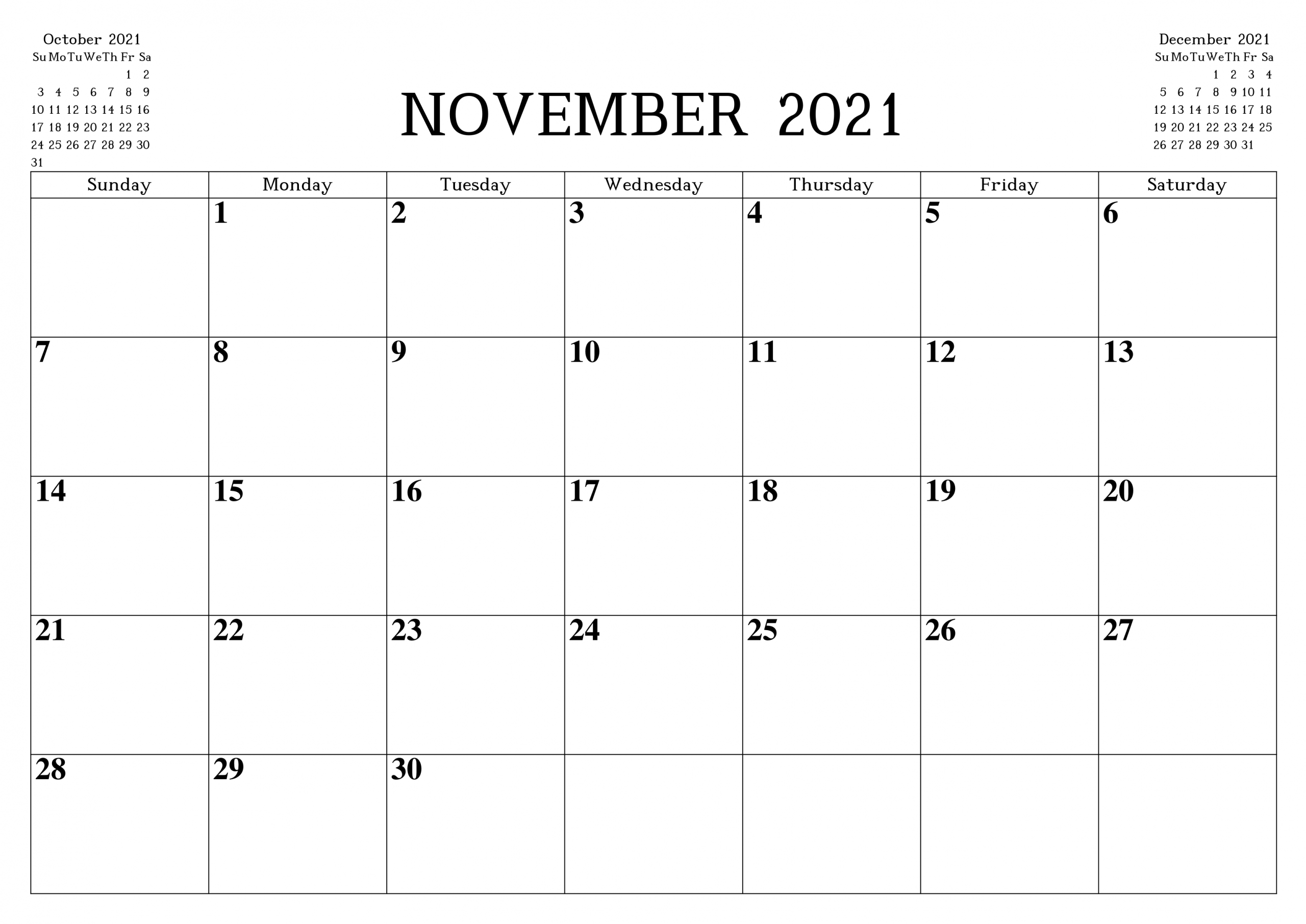 Usa Holidays Calendar November 2021 | Calendar Printables