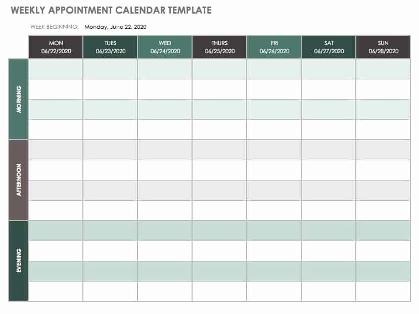 Weekly Appointment Calendar Template Beautiful 15 Free