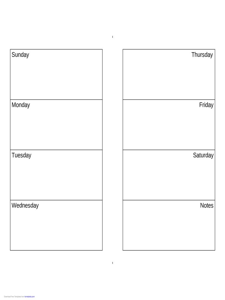 Weekly Calendar (Sunday-Saturday) - Edit, Fill, Sign