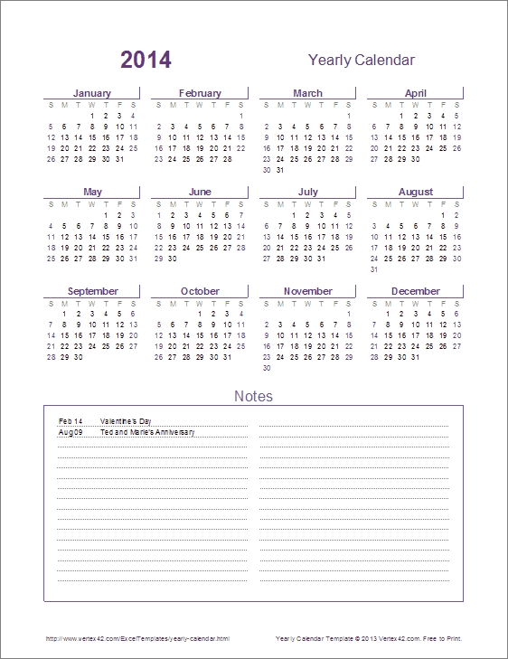 Yearly Calendar Template For 2018 And Beyond