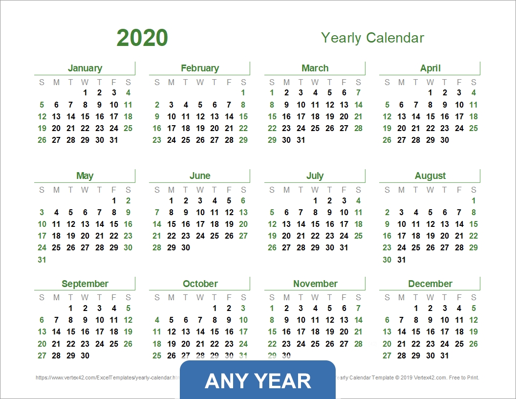 Yearly Calendar Template For 2021 And Beyond