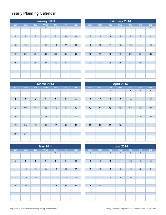 Yearly Planning Calendar | Planning Calendar, Event