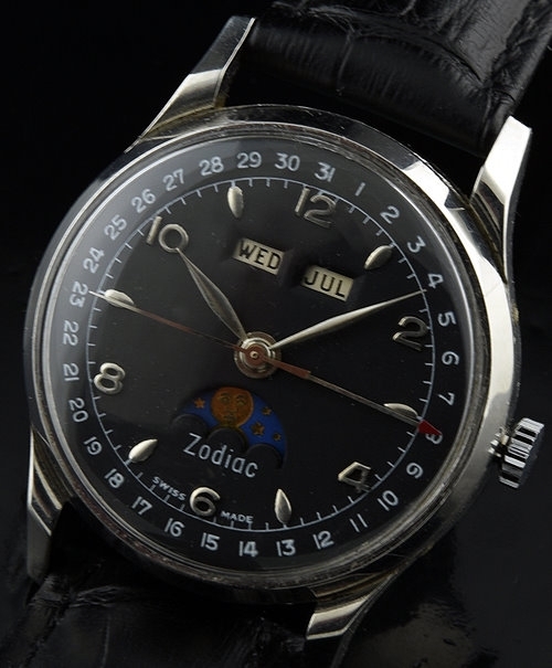 Zodiac Triple Date Moonphase 1950&#039;S | Watchestobuy