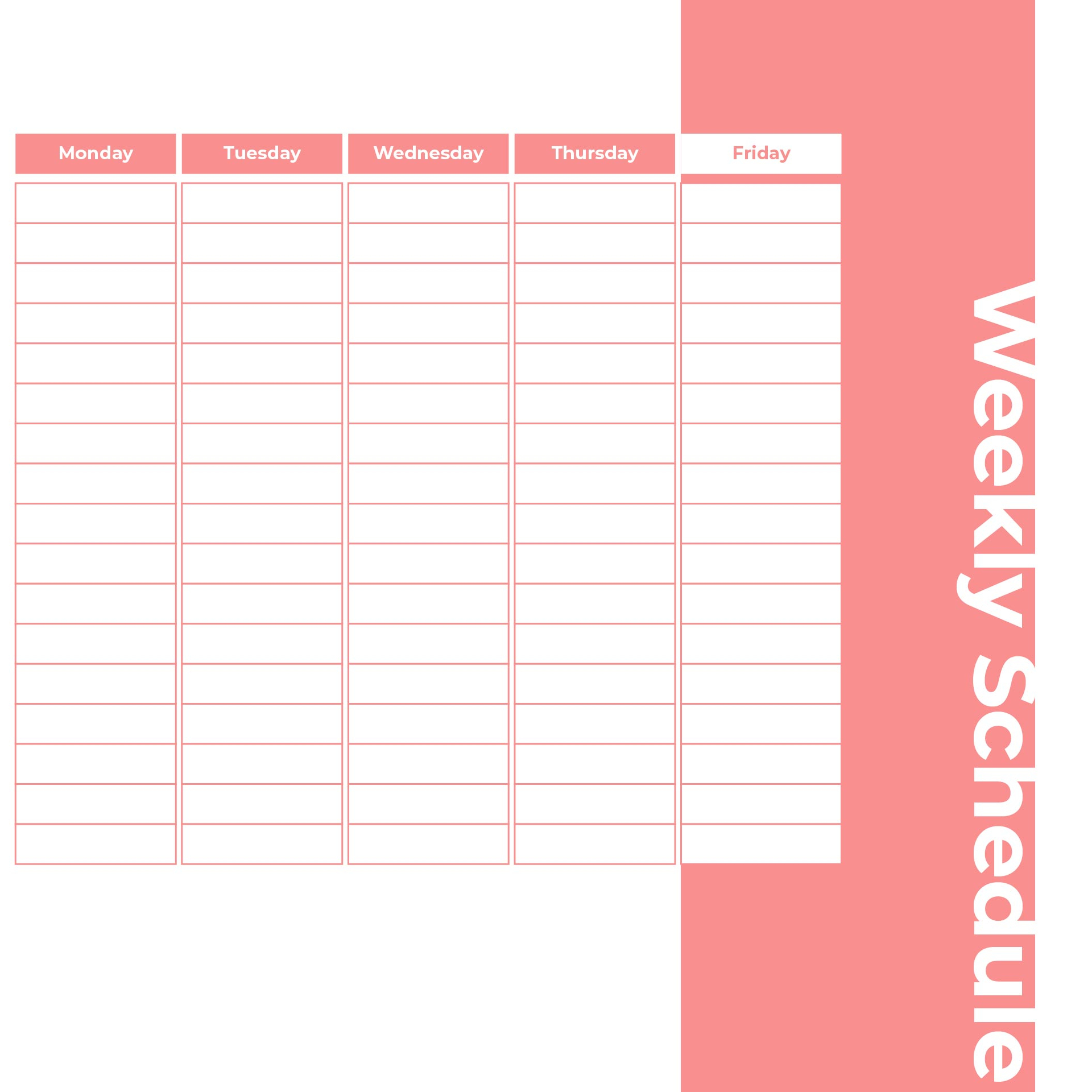 10 Best Monday Through Friday Planner Printable