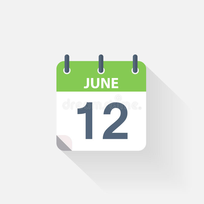 12 June Calendar Icon Stock Illustration. Illustration Of