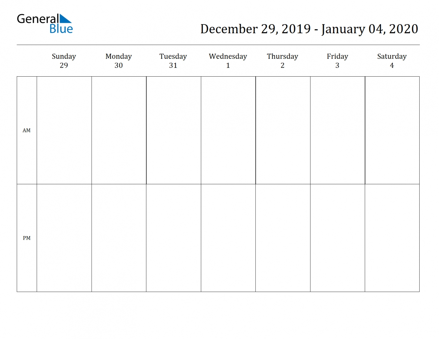 2 Week Blank Calendar 2020 Printable | Free Letter Templates