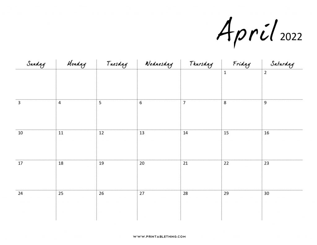 20+ April 2022 Calendar | Printable, Pdf, Us Holidays