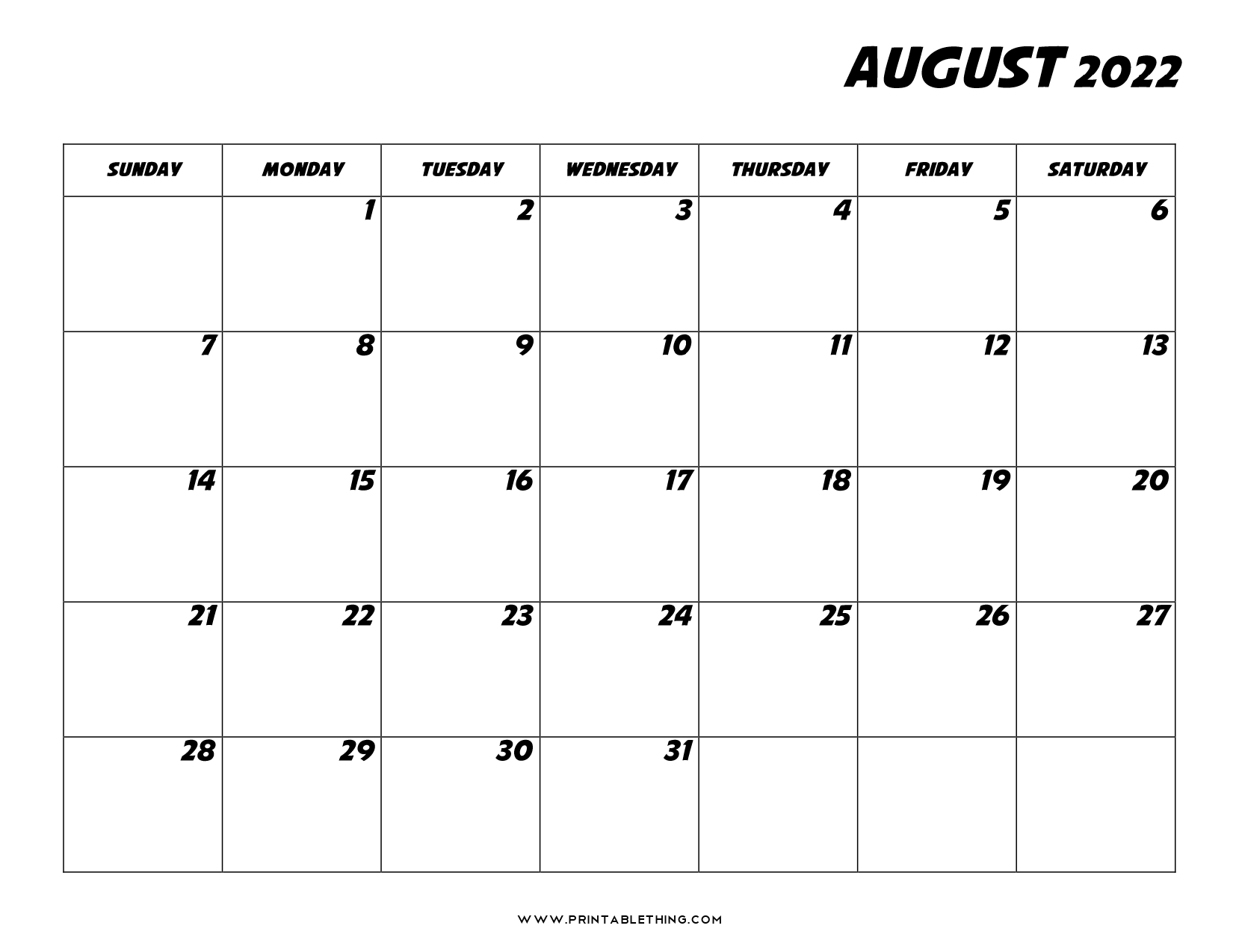 20+ August 2022 Calendar | Printable, Pdf, Us Holidays