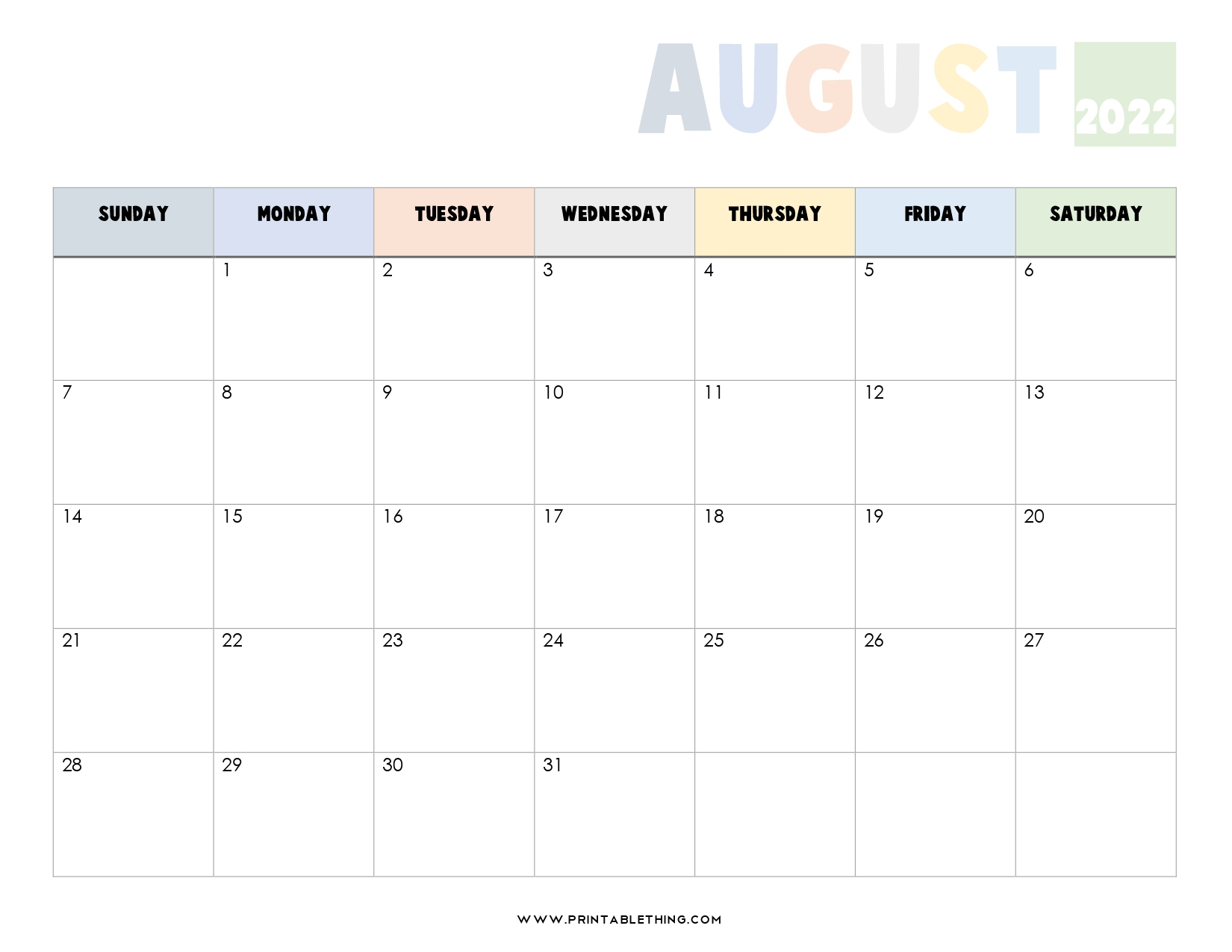 20+ August 2022 Calendar | Printable, Pdf, Us Holidays